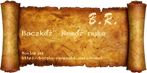 Baczkó Reményke névjegykártya